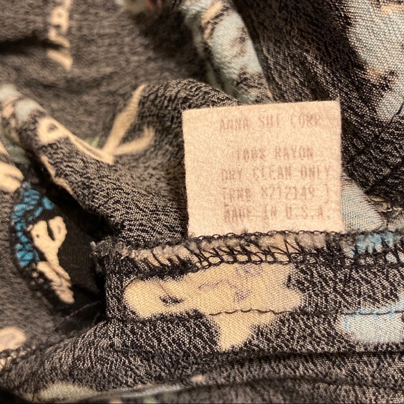 Vtg 90s Anna Sui Small Berard Faces Dress S 2 4 6 - Picture 6 of 15